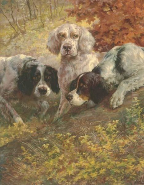 Three Setters Oil Painting by Edmund Henry Osthaus