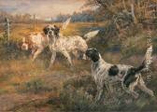 Three Setters Oil Painting by Edmund Henry Osthaus