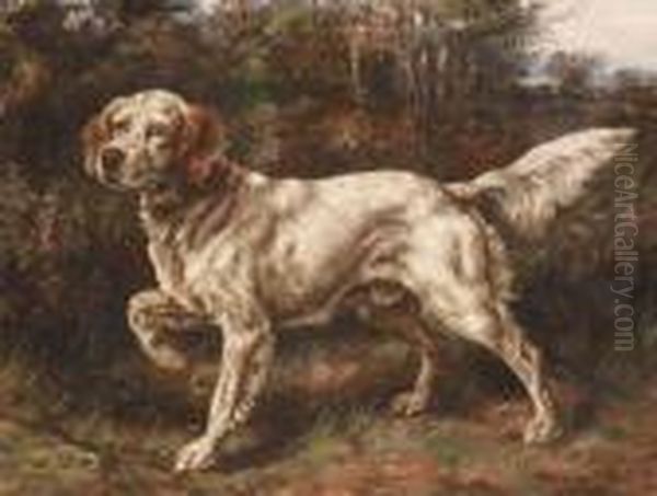 A Setter At Point Oil Painting by Edmund Henry Osthaus