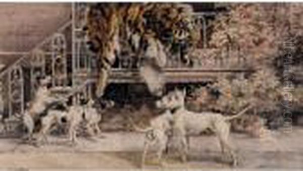 Hunting Tigers, The Terriers Oil Painting by Edmund Henry Osthaus