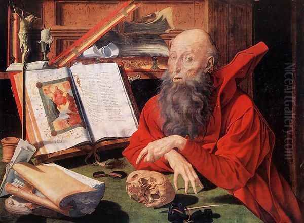 St Jerome (2) 1541 Oil Painting by Marinus van Reymerswaele