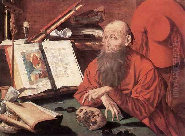 St Jerome 1541 Oil Painting by Marinus van Reymerswaele