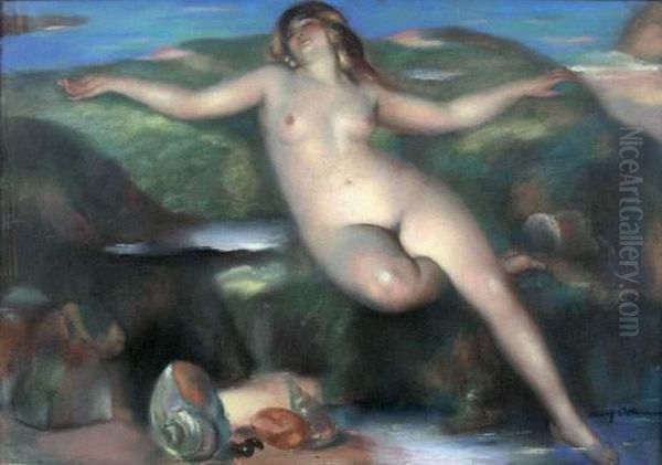 Baigneuse Oil Painting by Henri Ottmann