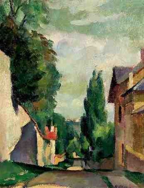 Rue De Village Oil Painting by Henri Ottmann