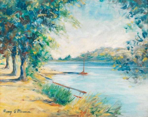 Bords De Riviere Oil Painting by Henri Ottmann