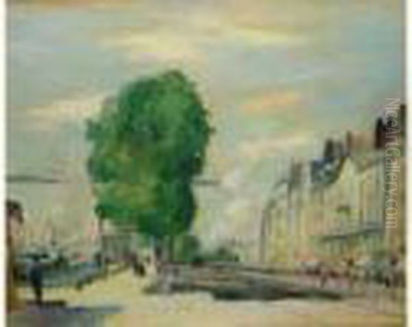 Paysage Au Tramway Oil Painting by Henri Ottmann