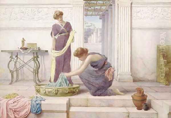 Household Duties Oil Painting by Henry Ryland