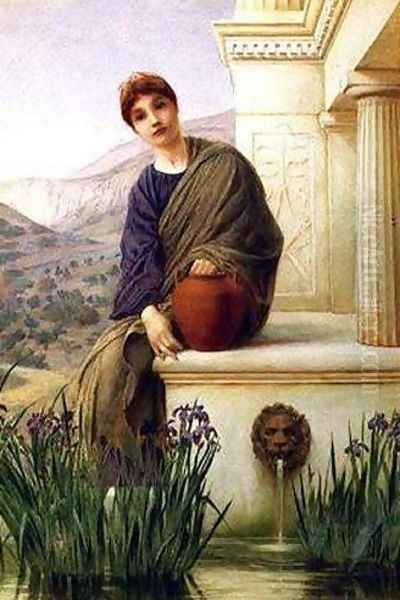 At the Fountain Oil Painting by Henry Ryland