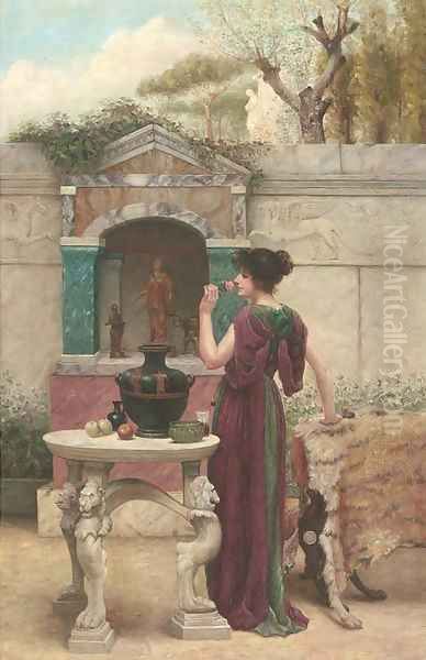 The scent of a rose Oil Painting by Henry Ryland