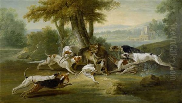 Hallali Du Loup Oil Painting by Jean-Baptiste Oudry