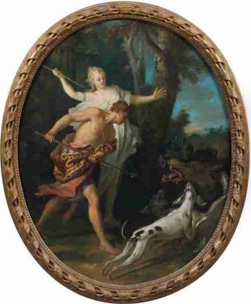 Atalante Et Meleagre Oil Painting by Jean-Baptiste Oudry