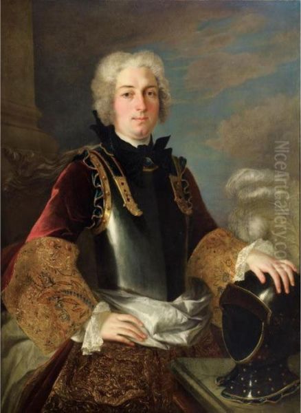 Portraits De Gentilshommes En Armure Oil Painting by Jean-Baptiste Oudry