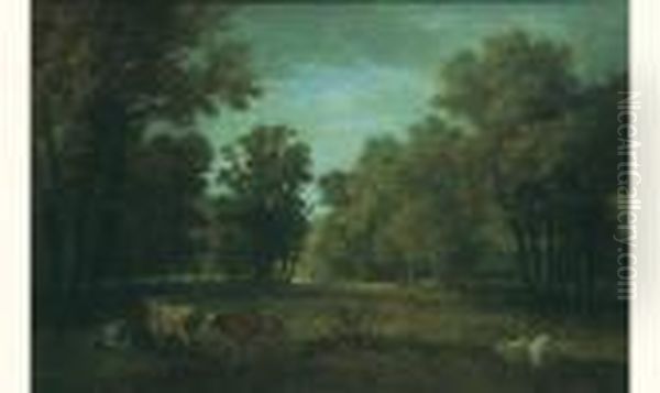 Scene Pastorale Dans Une Clairiere Oil Painting by Jean-Baptiste Oudry