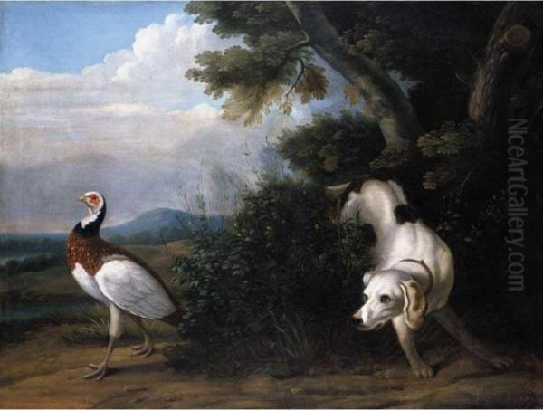 A Setter Putting Up A Pheasant Oil Painting by Jean-Baptiste Oudry