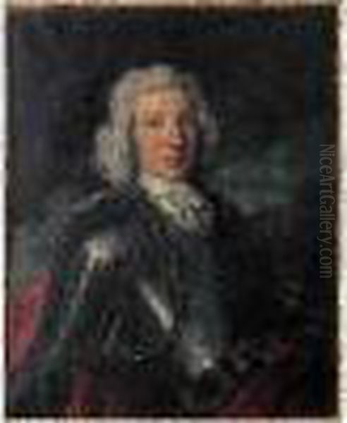 Portrait Presume De Monsieur M.j. Demichel Oil Painting by Jean-Baptiste Oudry