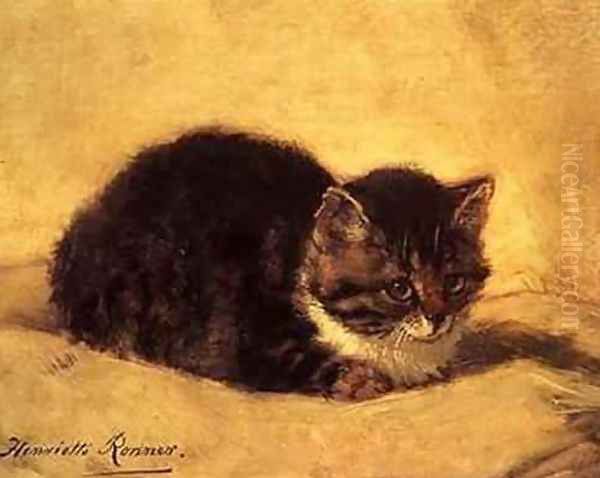 Cat Oil Painting by Henriette Ronner-Knip