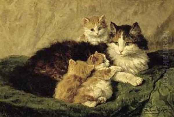 Contentment Oil Painting by Henriette Ronner-Knip