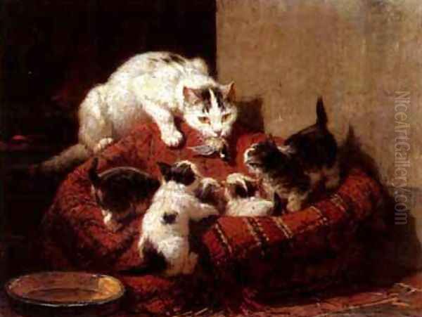 Education Oil Painting by Henriette Ronner-Knip