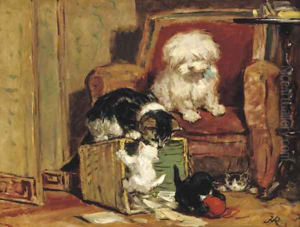 Playtime 3 Oil Painting by Henriette Ronner-Knip