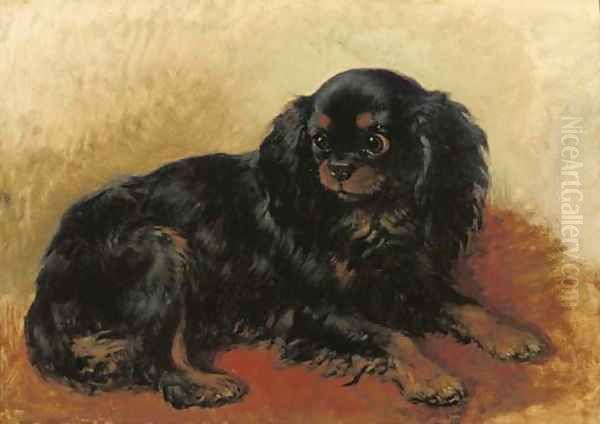 A prince Charles dog Oil Painting by Henriette Ronner-Knip