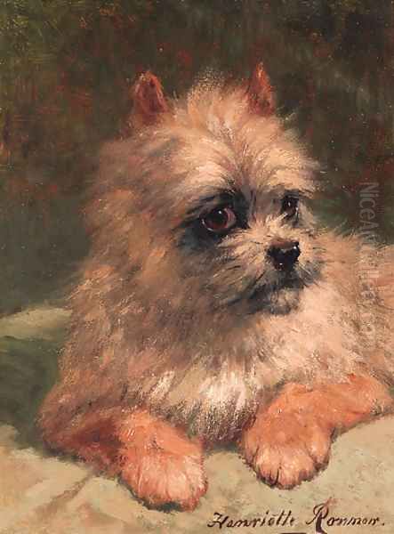 A terrier Oil Painting by Henriette Ronner-Knip