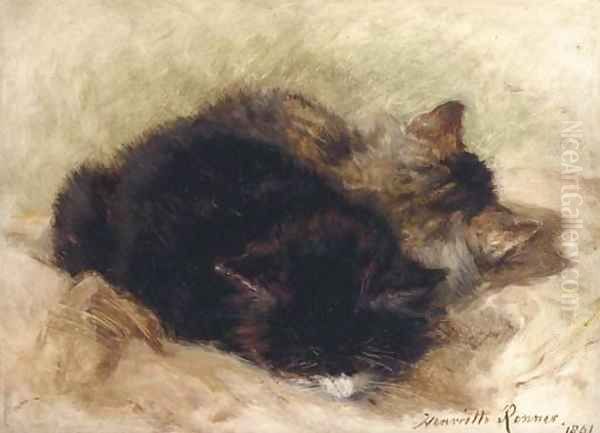 Utter contentment Oil Painting by Henriette Ronner-Knip