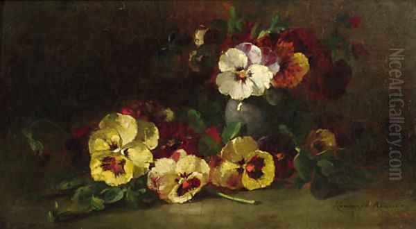 Violets Oil Painting by Henriette Ronner-Knip