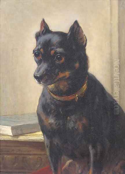 An attentive look Oil Painting by Henriette Ronner-Knip