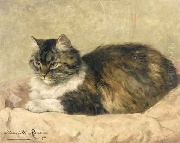 Purring with content Oil Painting by Henriette Ronner-Knip