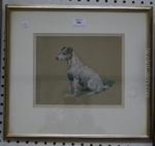 Study Of A Seated Terrier Oil Painting by George Paice