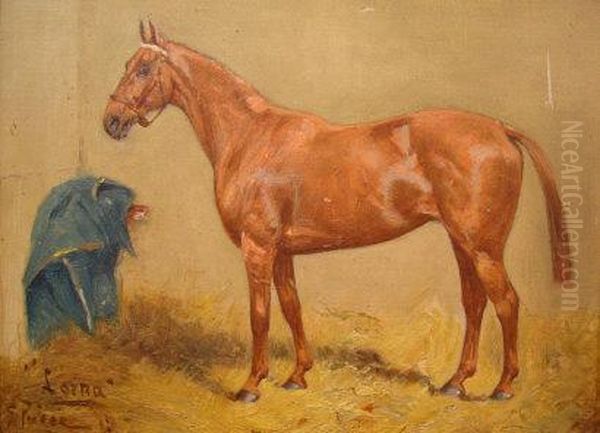 'lorna' - Hunter In A Stable Oil Painting by George Paice