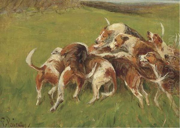 Hounds Closing In Oil Painting by George Paice