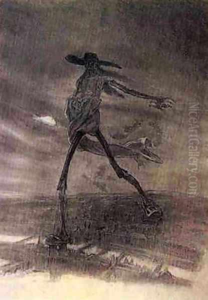 Satan Sowing Seeds Oil Painting by Felicien Rops