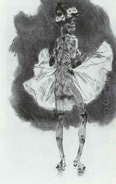 Dancing Death Oil Painting by Felicien Rops