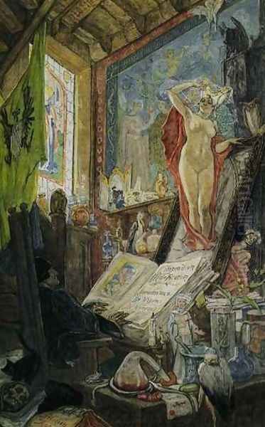 The Incantation Oil Painting by Felicien Rops