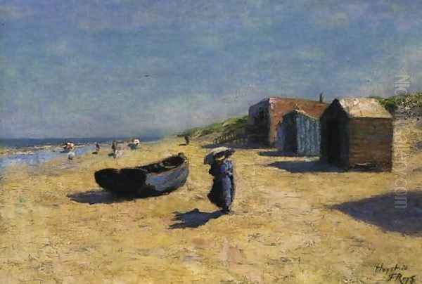 The Beach at Heist Oil Painting by Felicien Rops