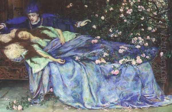 Sleeping Beauty Oil Painting by Henry Meynell Rheam