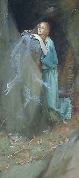 Study for Pandora Oil Painting by Henry Meynell Rheam