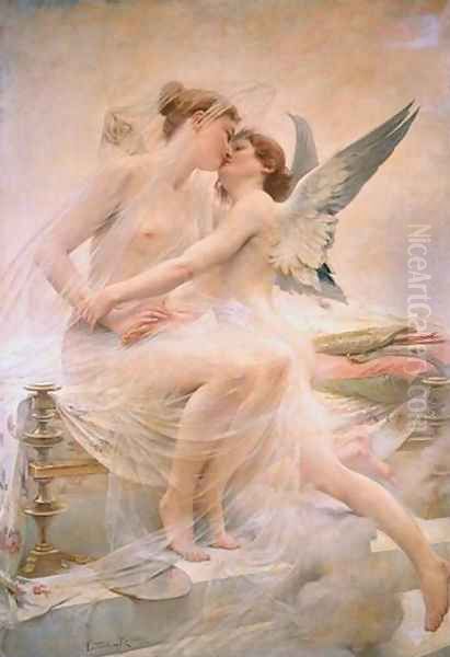 Cupid and Psyche Oil Painting by Lionel Noel Royer