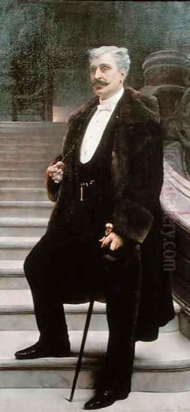 Portrait of Comte DAdhemar de Cransac, c.1890 Oil Painting by Lionel Noel Royer