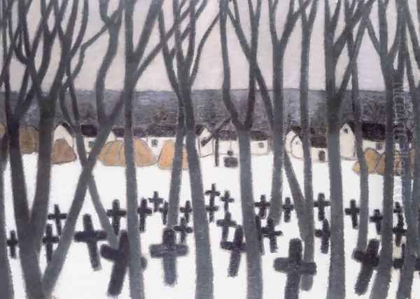 Cemetery in the Great Plain 1894 Oil Painting by Jozsef Rippl-Ronai