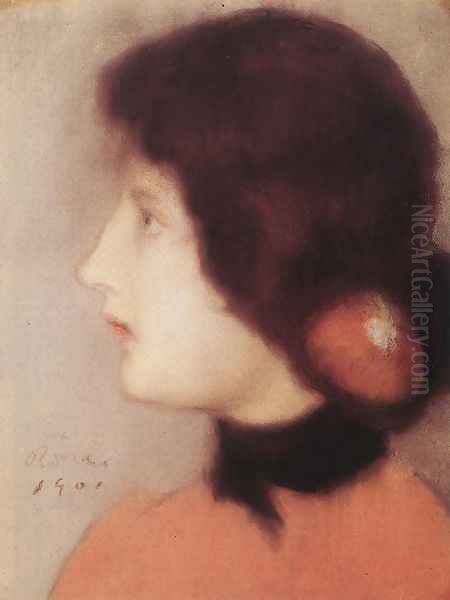 Cleo de Merodes Kin 1901 Oil Painting by Jozsef Rippl-Ronai