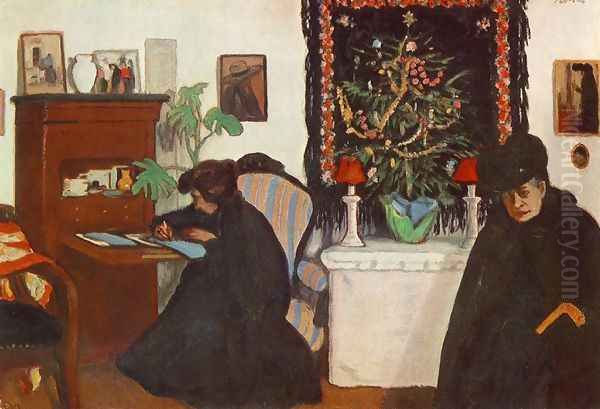 Christmas 1903 Oil Painting by Jozsef Rippl-Ronai