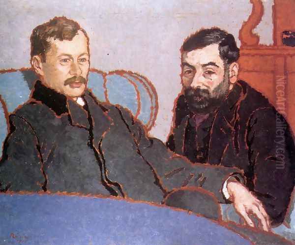 Elek Petrovics and Simon Meller 1912 Oil Painting by Jozsef Rippl-Ronai