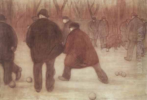 Skittle-players 1892 Oil Painting by Jozsef Rippl-Ronai