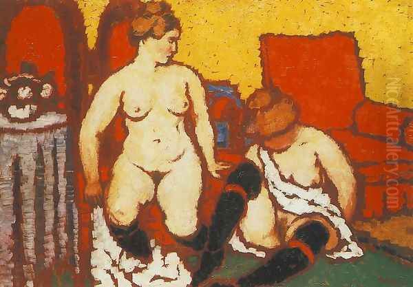 Nudes Models 1910 Oil Painting by Jozsef Rippl-Ronai