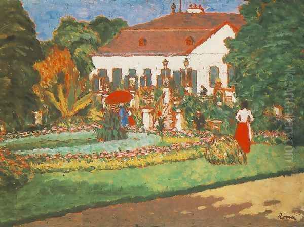 Manor-house at Kortvelyes 1907 Oil Painting by Jozsef Rippl-Ronai