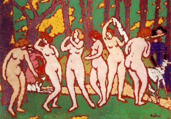 Park with Nudes 1910 Oil Painting by Jozsef Rippl-Ronai