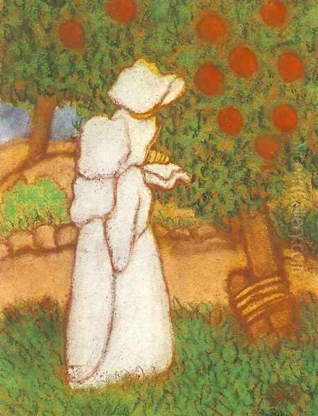 Woman Dressed in White 1896 Oil Painting by Jozsef Rippl-Ronai