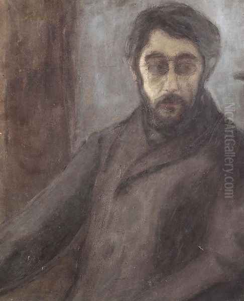 Portrait of Pierre Bonnard 1897 2 Oil Painting by Jozsef Rippl-Ronai